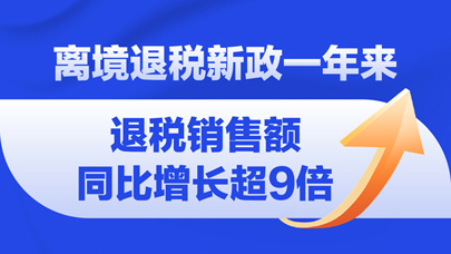图表：离境退税新政一年来退税销售额同比增长超9倍
